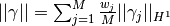||\gamma|| = \sum_{j=1}^M \frac{w_j}{M} ||\gamma_j||_{H^1}