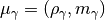 \mu_\gamma = (\rho_\gamma, m_\gamma)