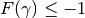 F(\gamma) \leq -1